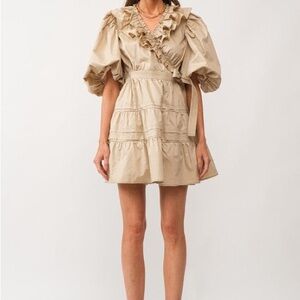 Josefine Beige Puff Sleeve Dress